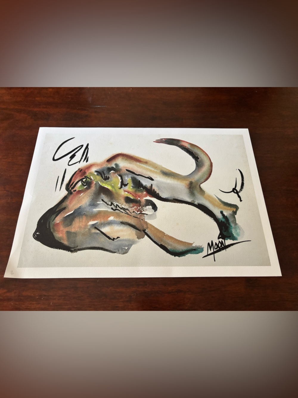 Carlos A Moon Abstract Watercolor Figure Art Print Dixie Art Colony Alabama